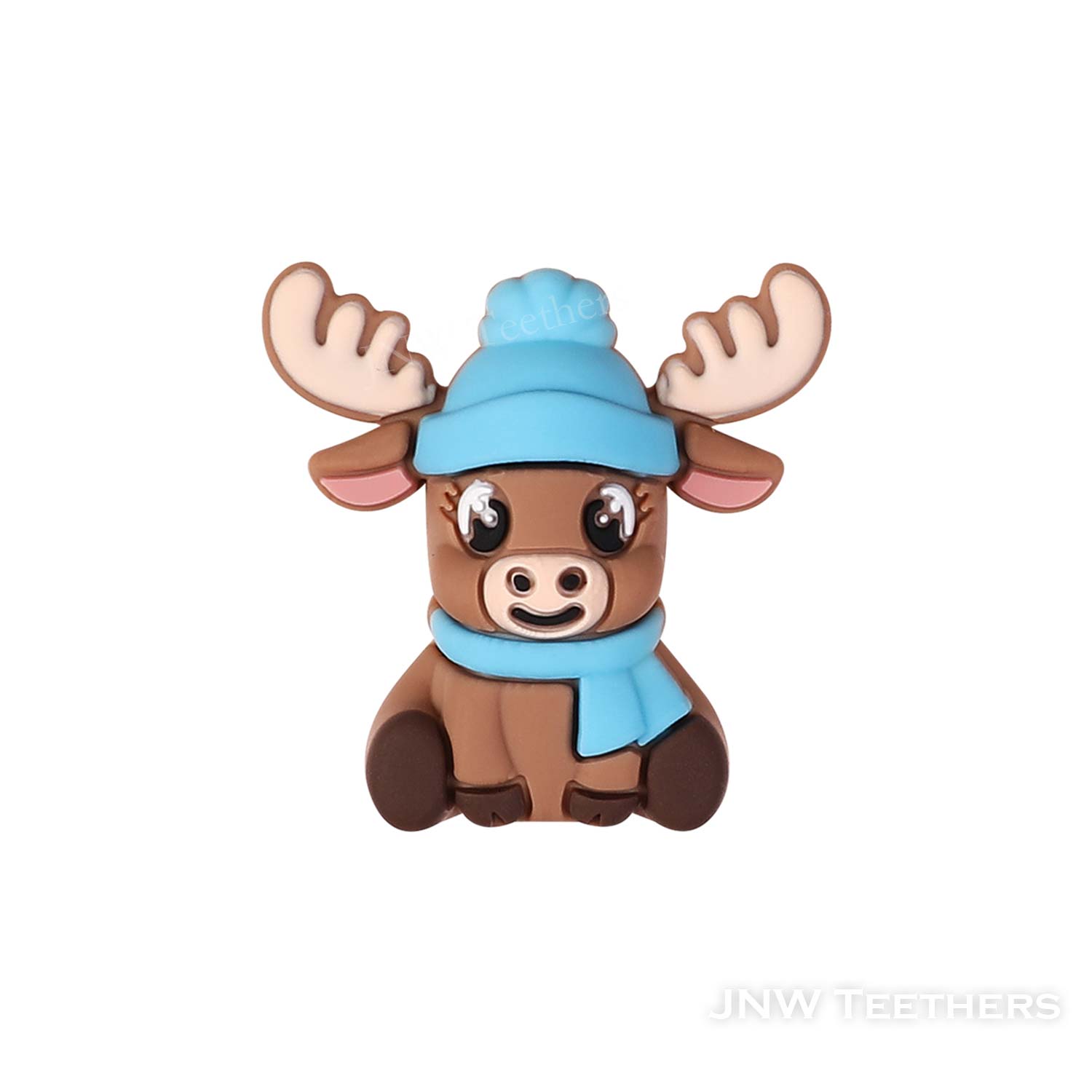 3D Doe in blue hat silicone focal beads