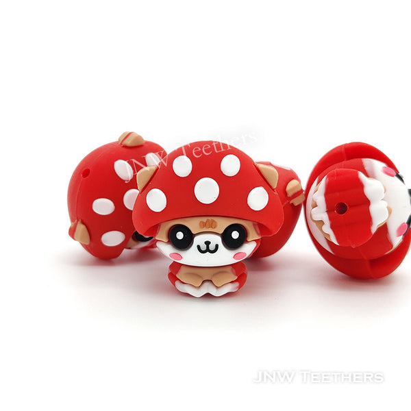 3D murshroom squirell silicone focal beads