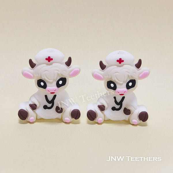 3D nurse cow silicone focal beads