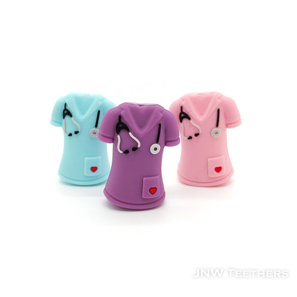 3D Nurse uniform silicone focal beads