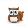 3D owl silicone focal beads brown
