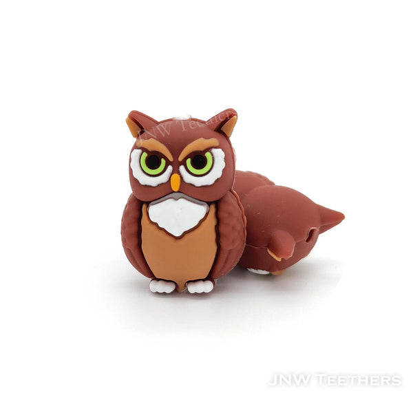 3D owl silicone focal beads