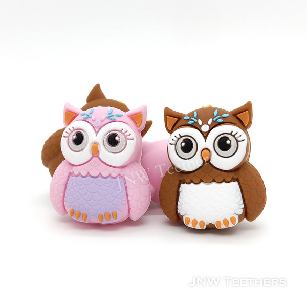 3D owl silicone focal beads