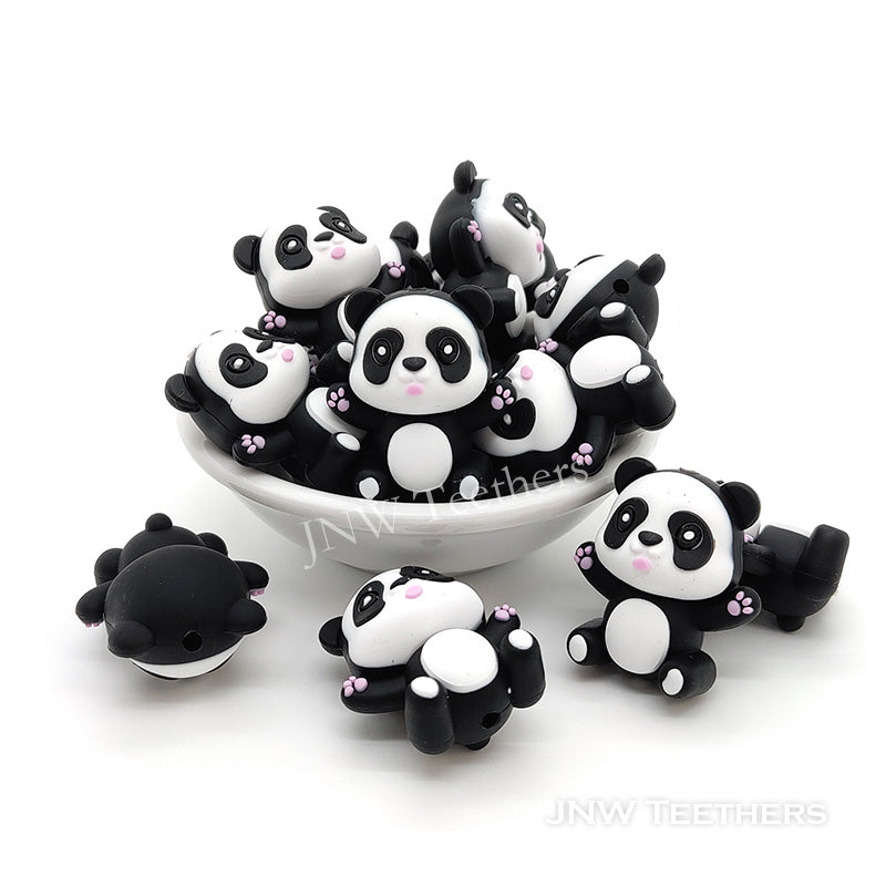 3D panda silicone focal beads