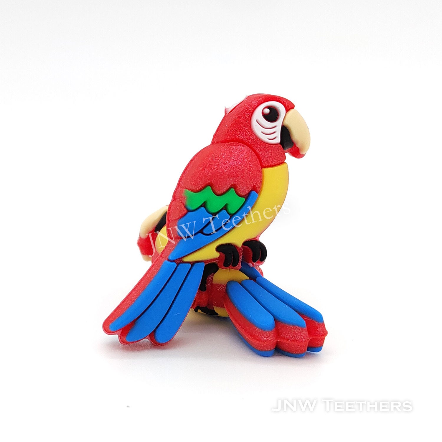 3D Parrot silicone focal beads red