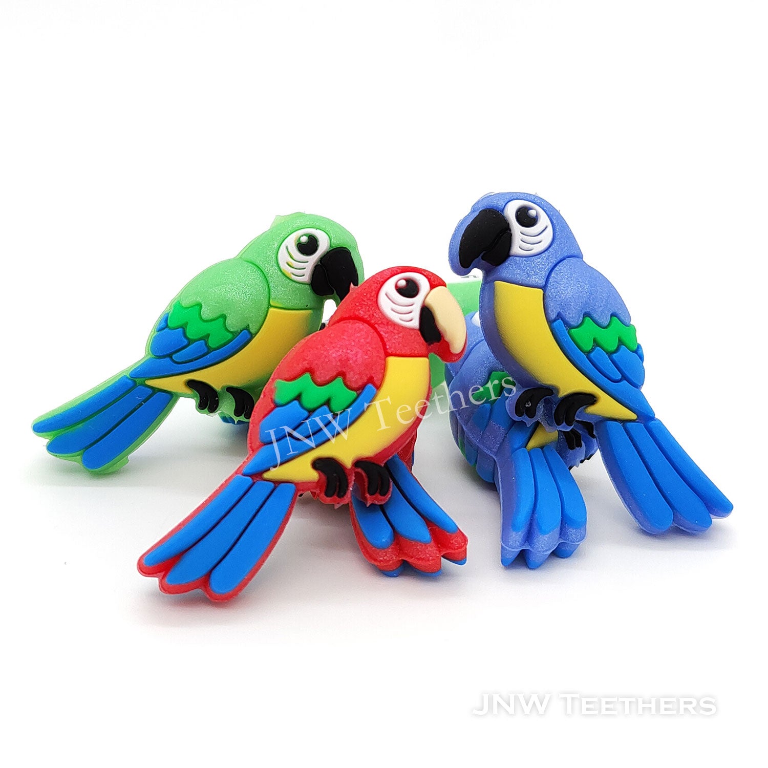 3D Parrot silicone focal beads