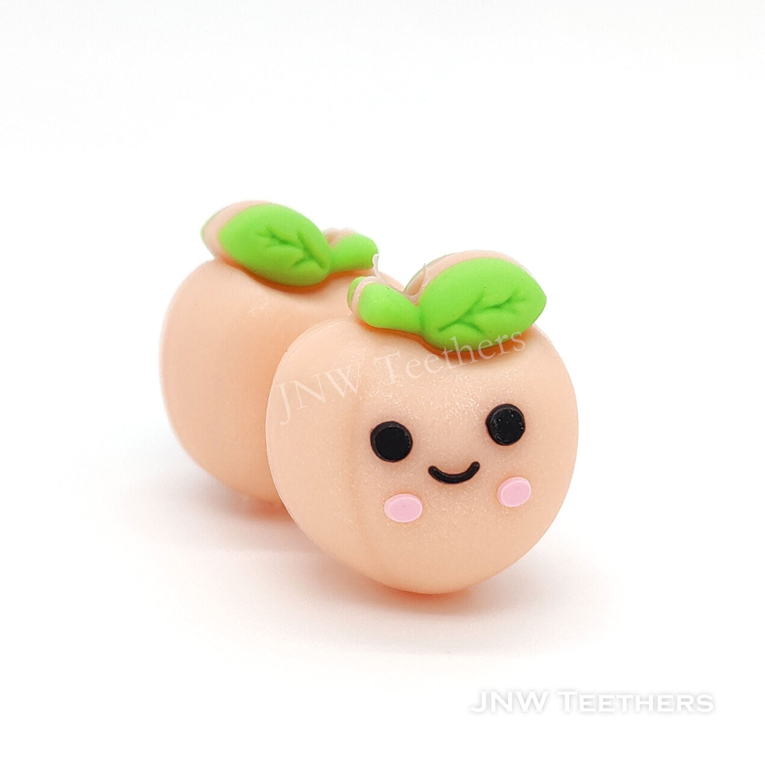 3D peach silicone focal beads peachy
