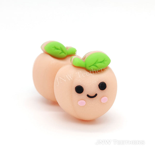 3D peach silicone focal beads peachy