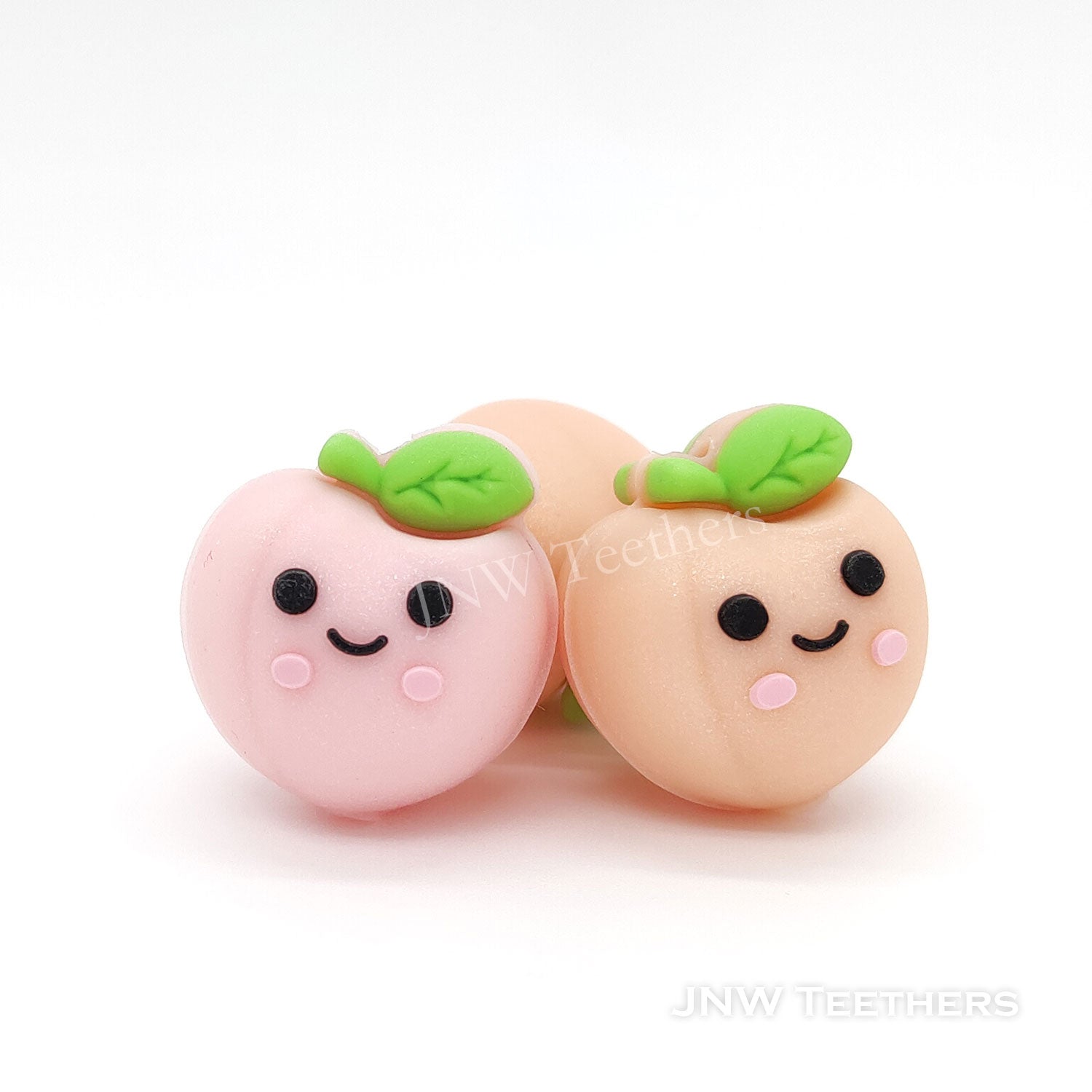 3D peach silicone focal beads