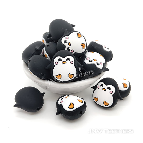 3D penguin silicone focal beads