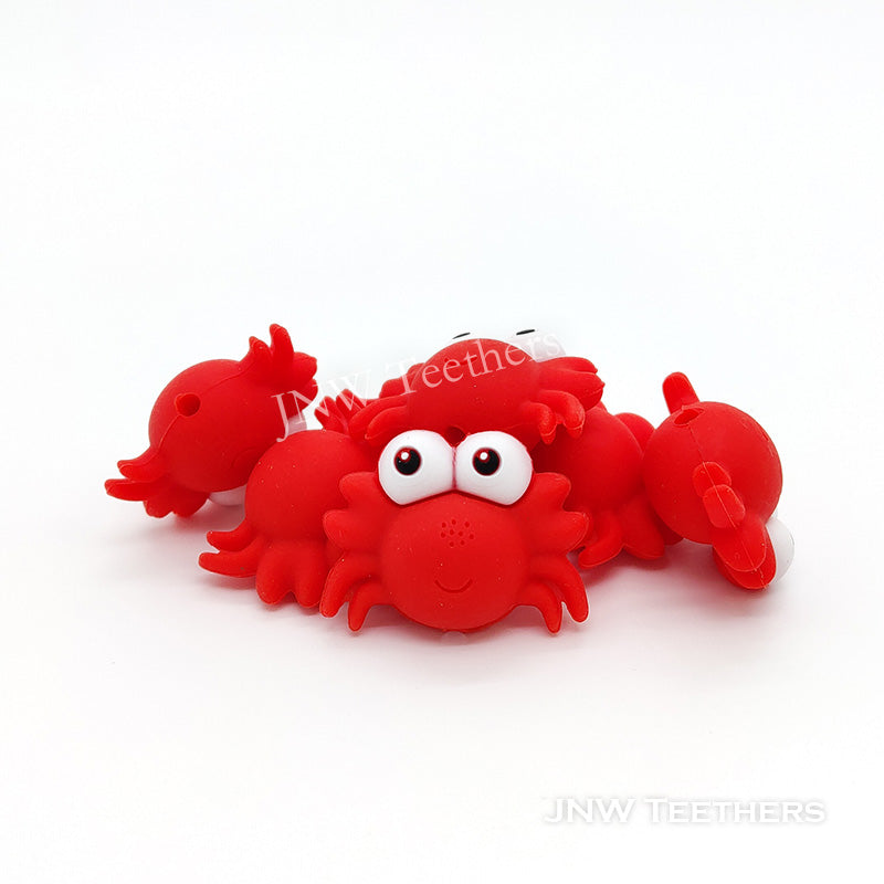 3D red crab silicone focal beads