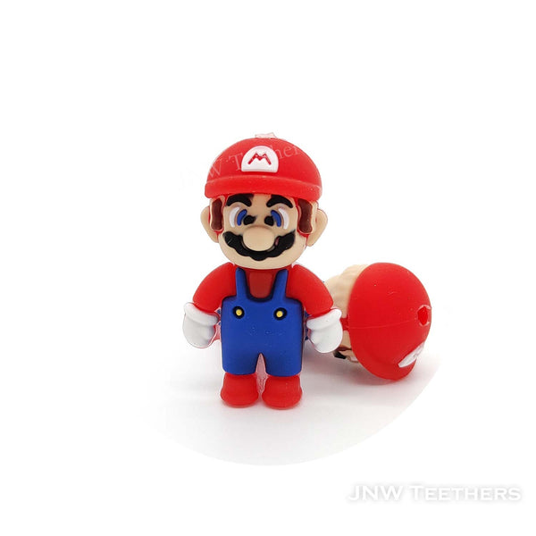 3D Worker in red hat silicone focal beads