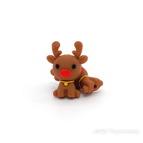 3D mini reindeer silicone focal beads