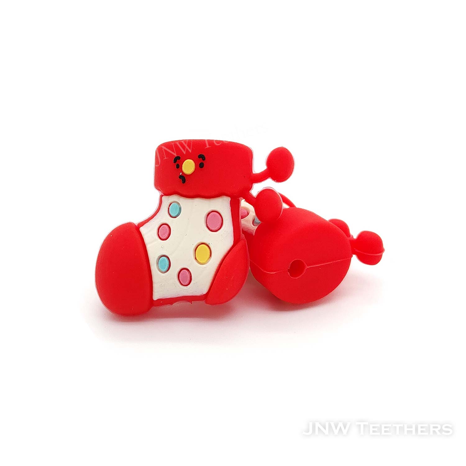 3D Red socks silicone focal beads