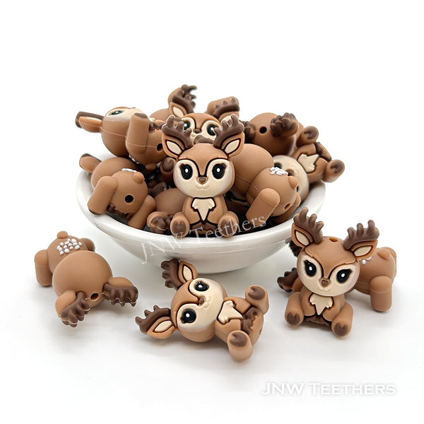 3D reindeer silicone focal beads