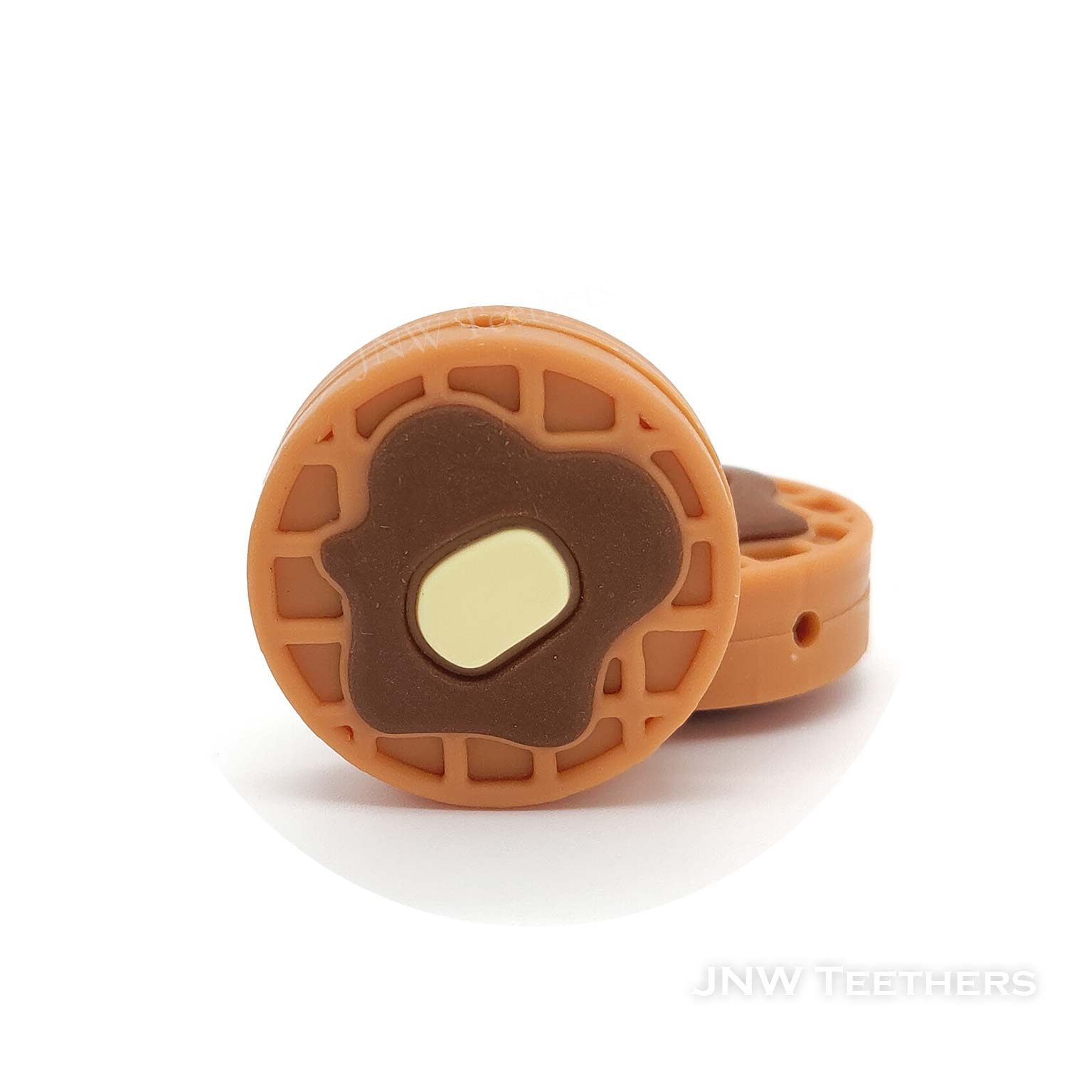 3D Round Waffles silicone motif beads, Kawaii Waffelstichstopper