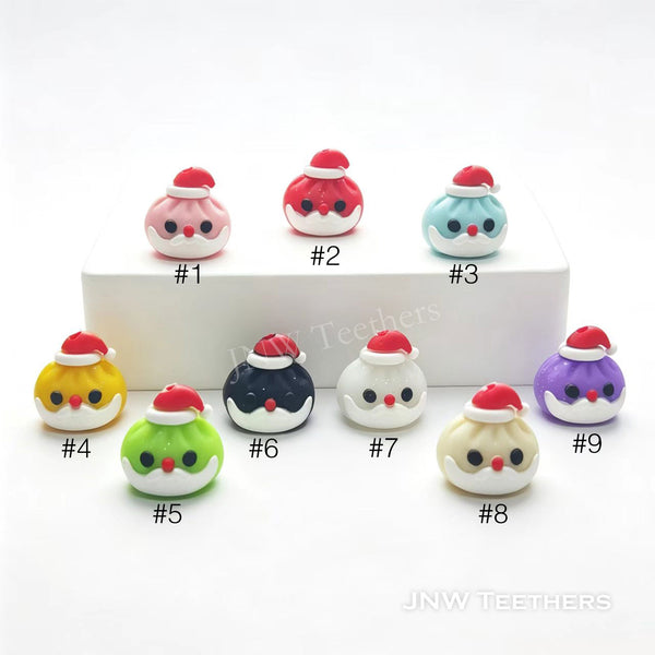 3D Santa steamed stuffed bun silicone focal beads