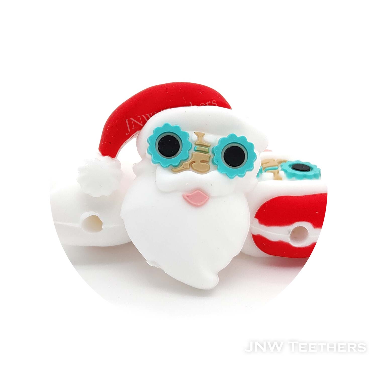 3D Santa Claus silicone focal beads