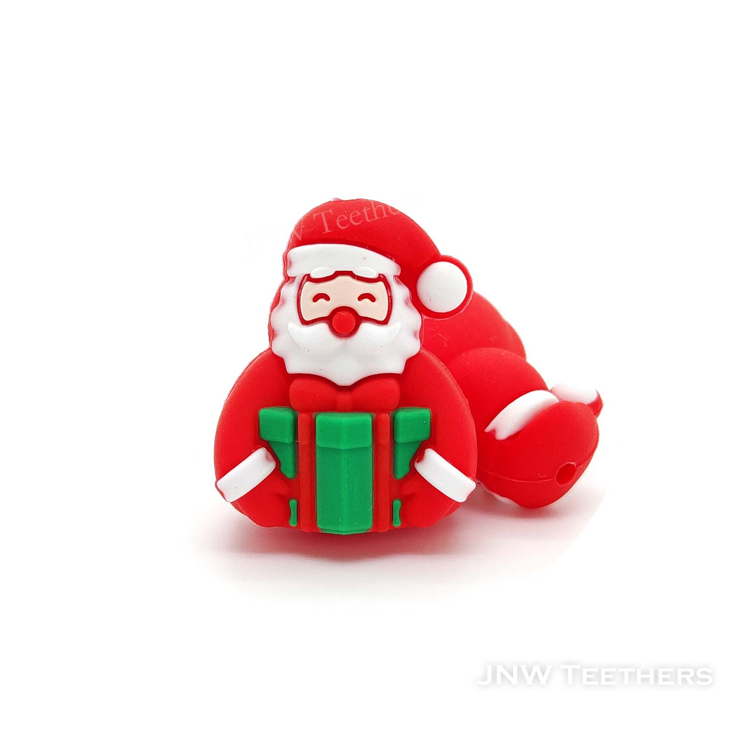 3D Santa Claus with Gift in Green Box