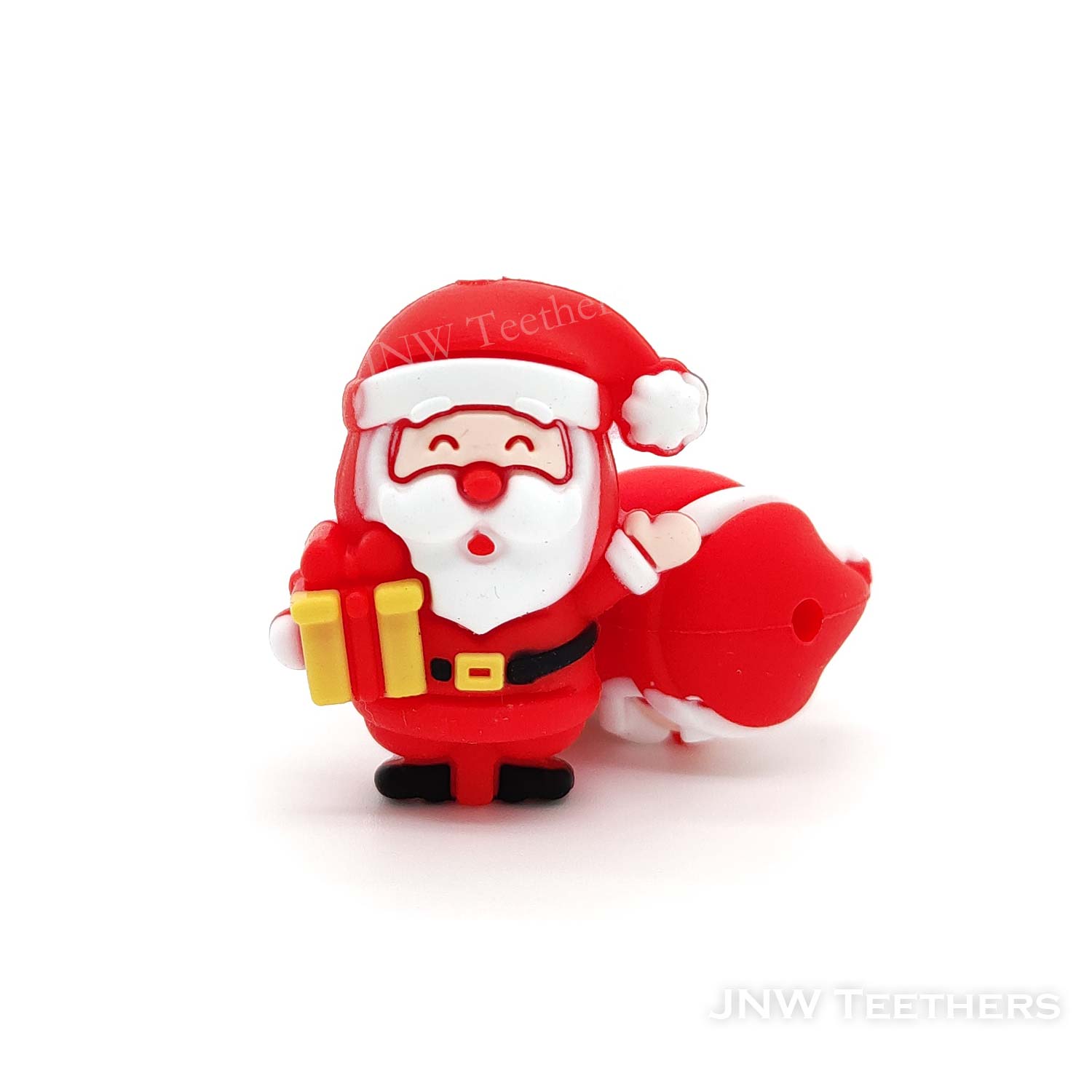3D Santa Claus with Gift in Red Box