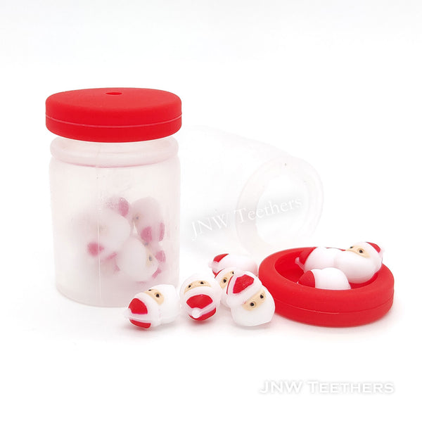 3D santa in soft bottle silicone focal beads