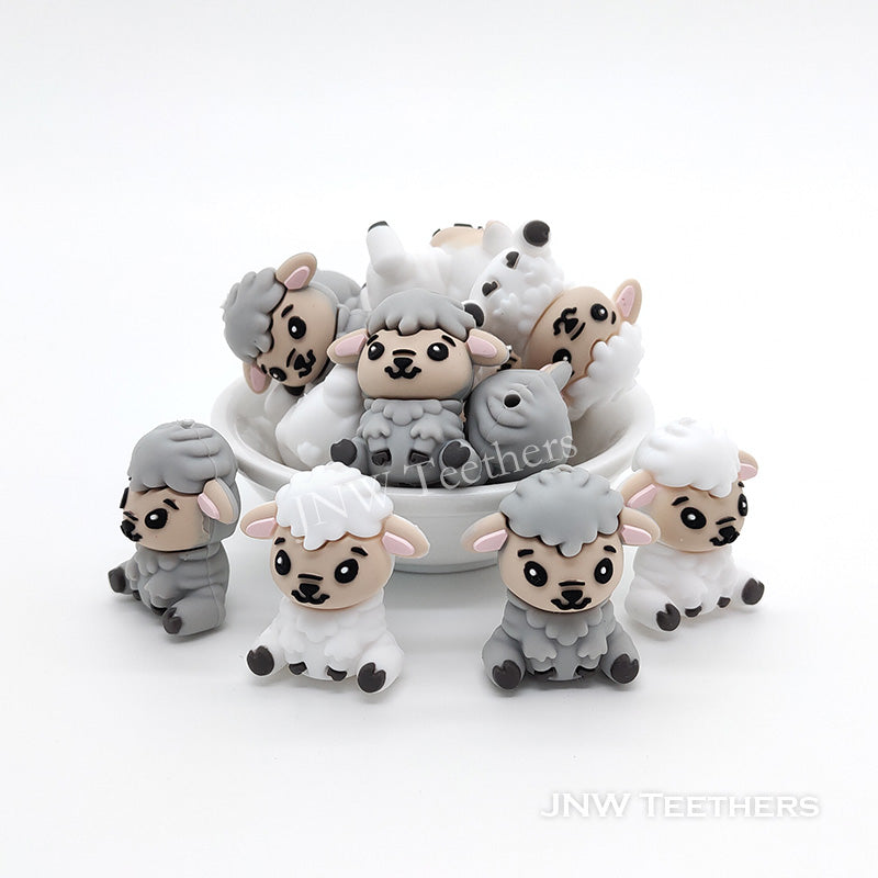 3D Sheep Silicone Focal Bead