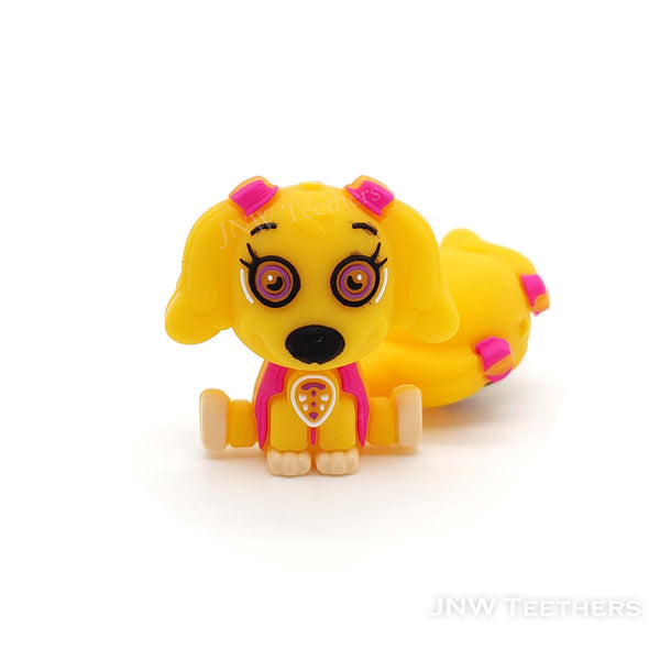3D dog Skye silicone focal beads