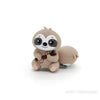 3D Sloth silicone focal beads oatmeal