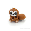 3D Sloth silicone focal beads brown