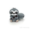 3D Sloth silicone focal beads gray