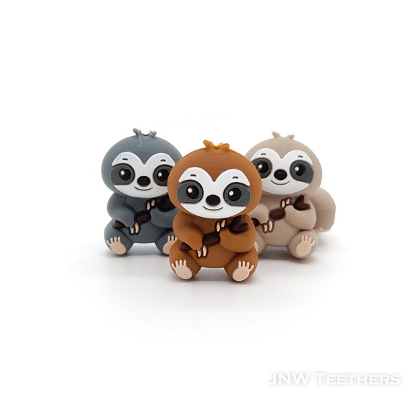 3D Sloth silicone focal beads
