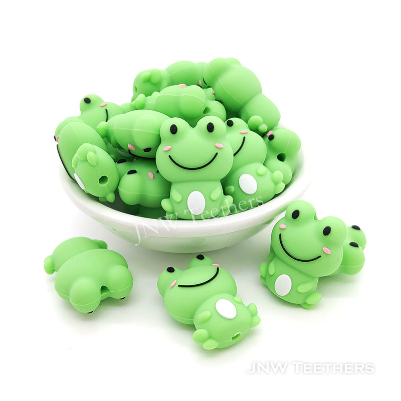 3D smilling frog silicone focal beads