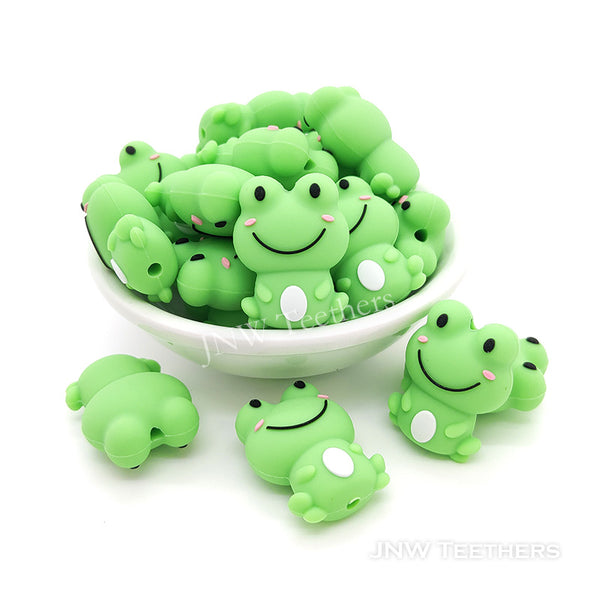 3D smilling frog silicone focal beads