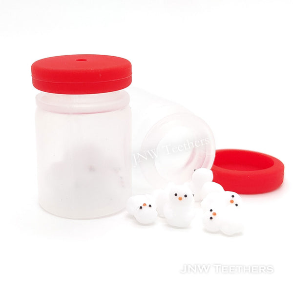 3D snowman in soft bottle silicone focal beads