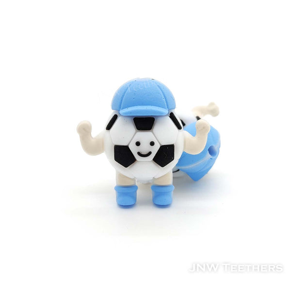 3D soccer man silicone focal beads