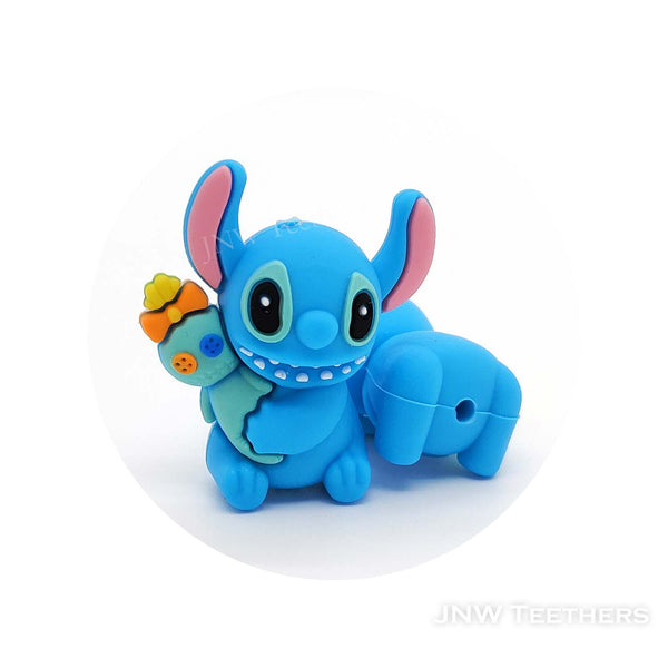 3D blue Stitc with doll silicone focal beads