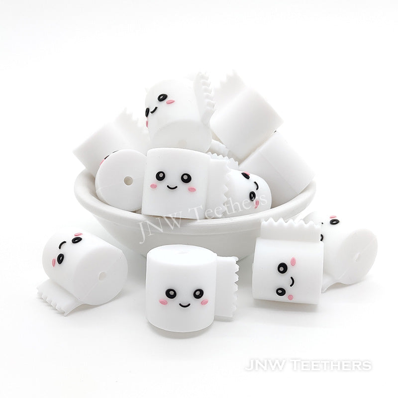 3D cute toilet tissue silicone focal beads