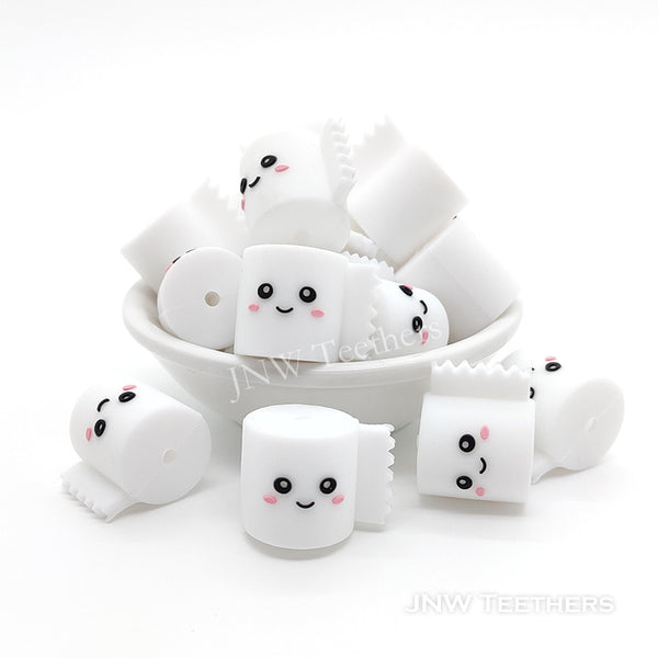 3D cute toilet tissue silicone focal beads