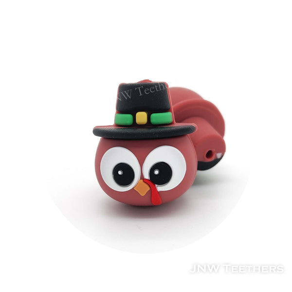 3D big eyes turkey head silicone focal beads
