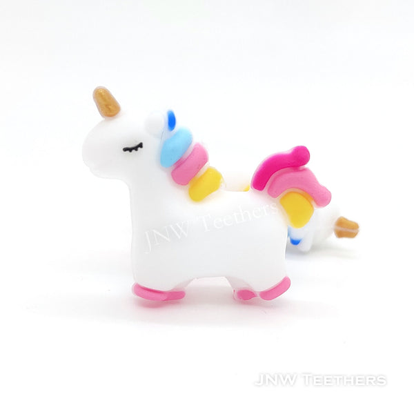 3D unicorn silicone focal beads