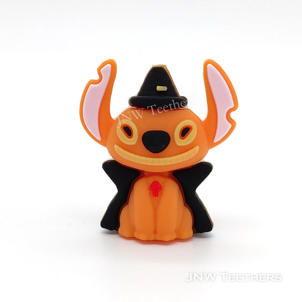 Orange 3D Vampire Stitc silicone focal beads