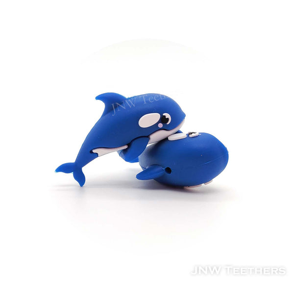 3D whale silicone focal beads