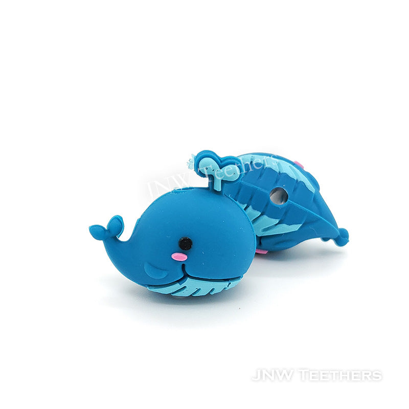 3D whale silicone focal beads