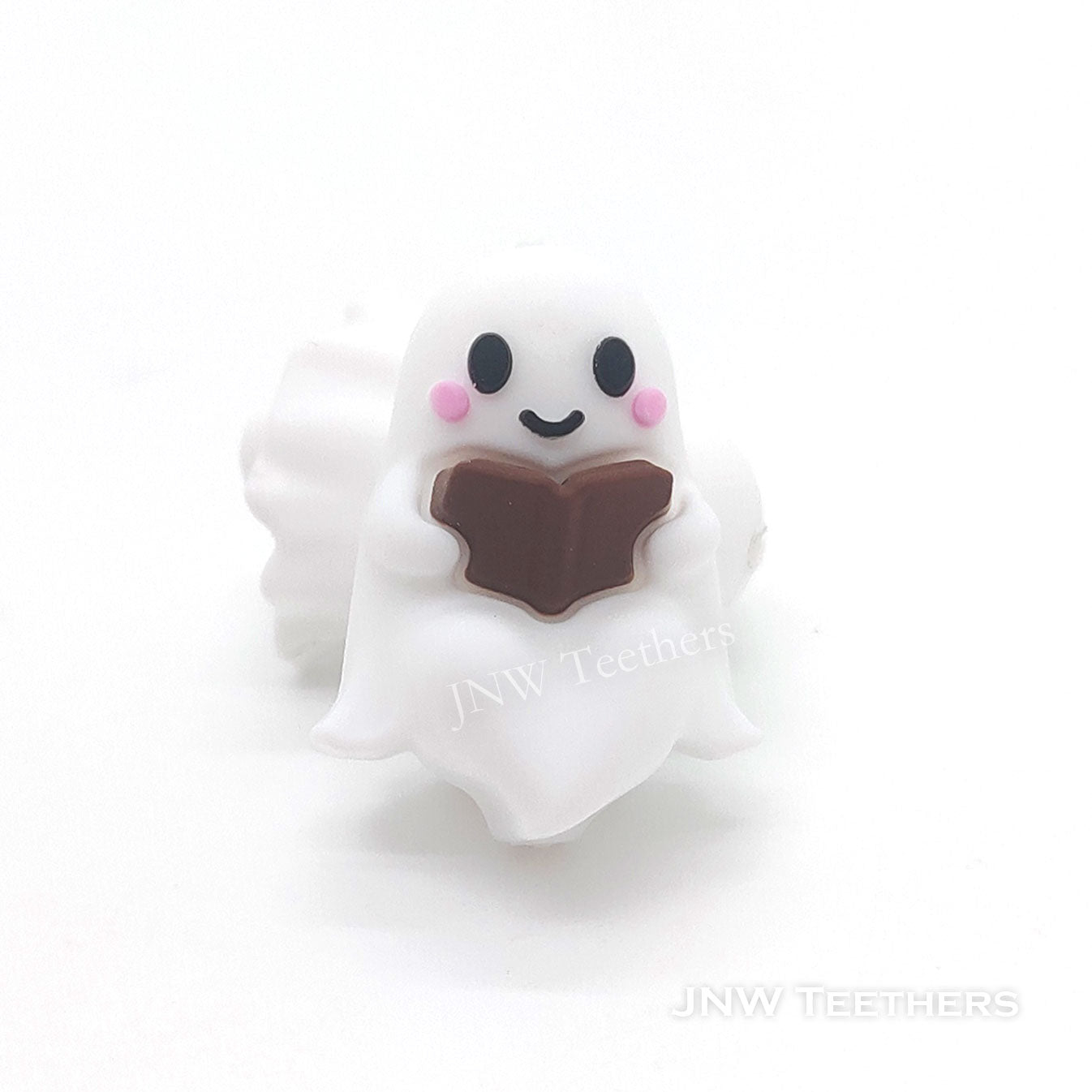 3D Halloween ghost reading book silicone focal beads