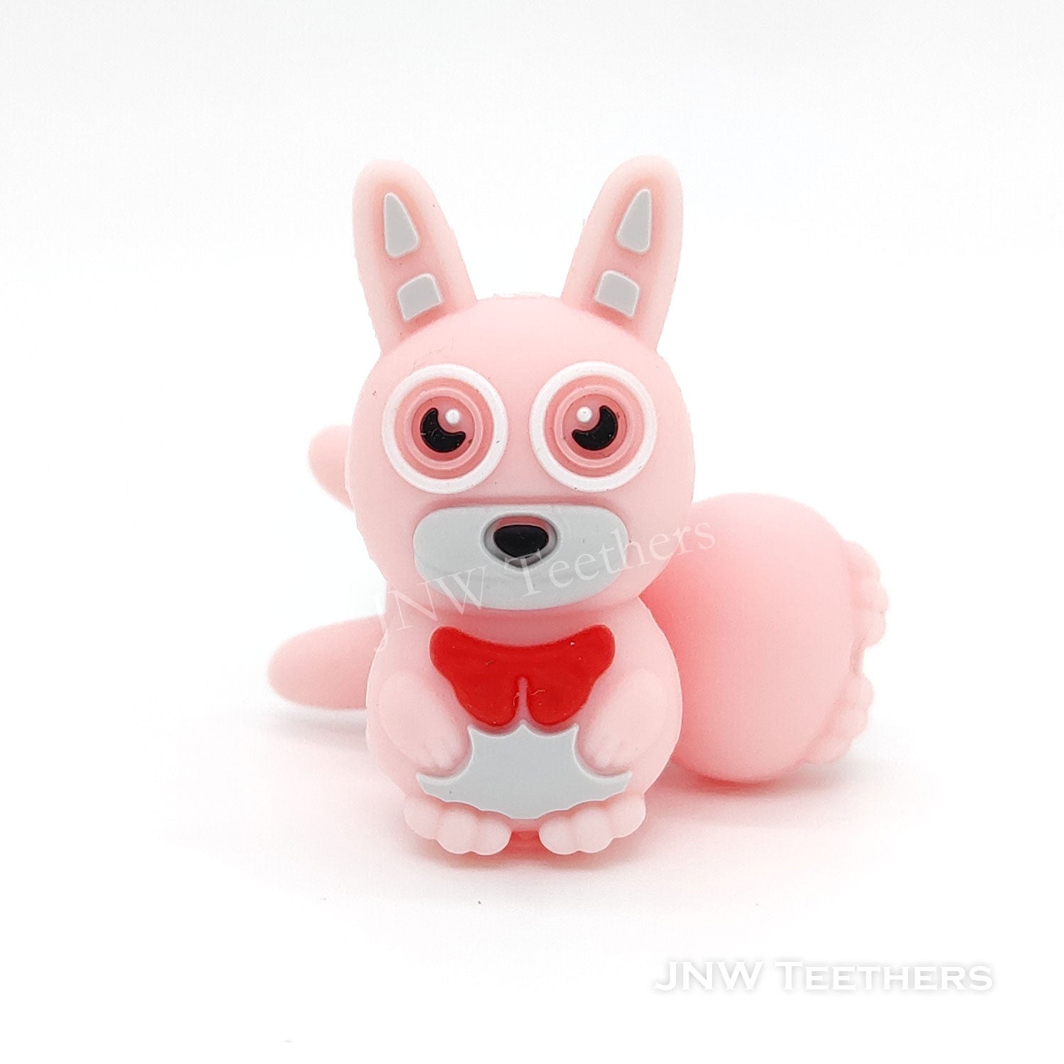 3D wolf silicone focal beads pink
