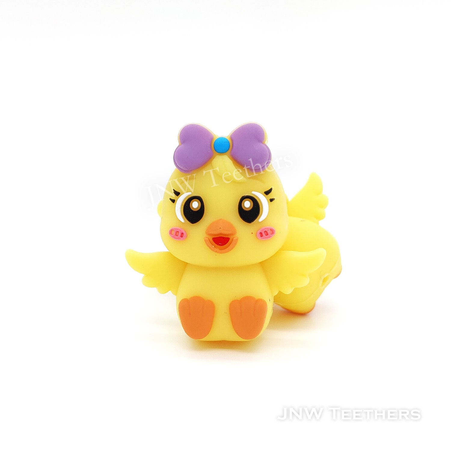3D Yellow bird silicone focal beads