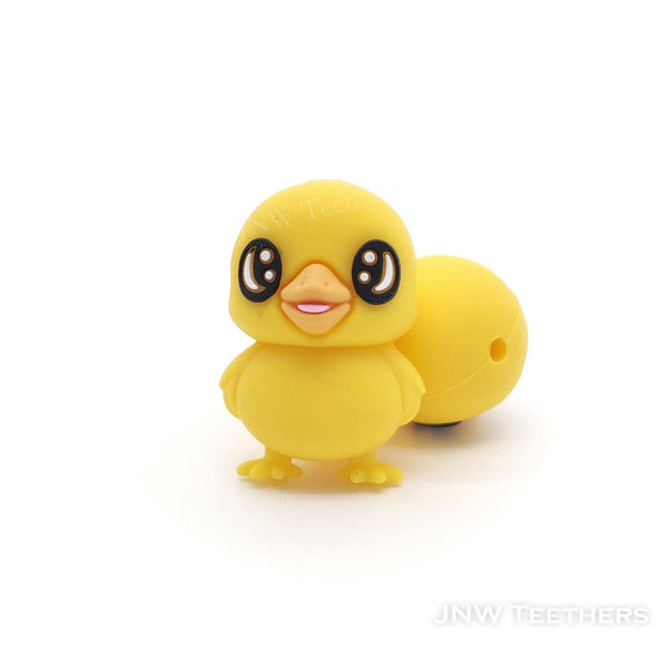 3D yellow duck silicone focal beads