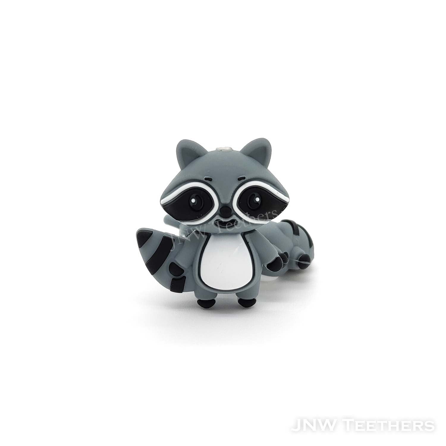 3D Grey Raccoon silicone focal beads