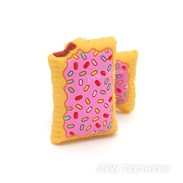 3D Yellow and Pink Pop Tart Silicone Focal Beads Wholesale