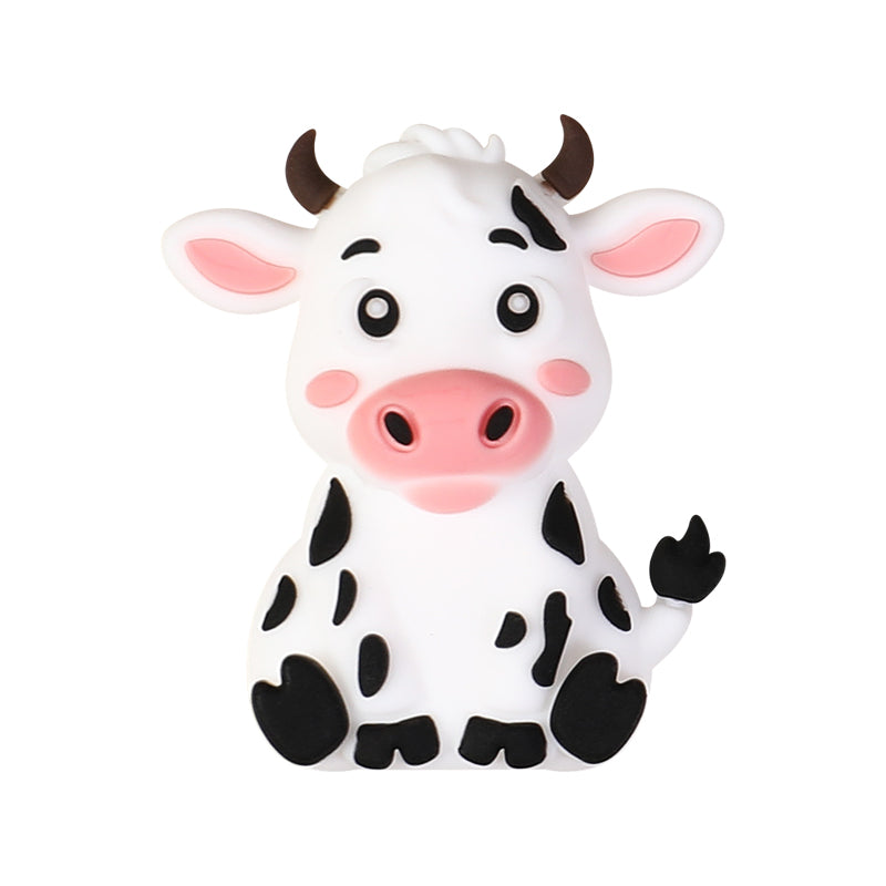 3D Cow Silicone Focal Beads